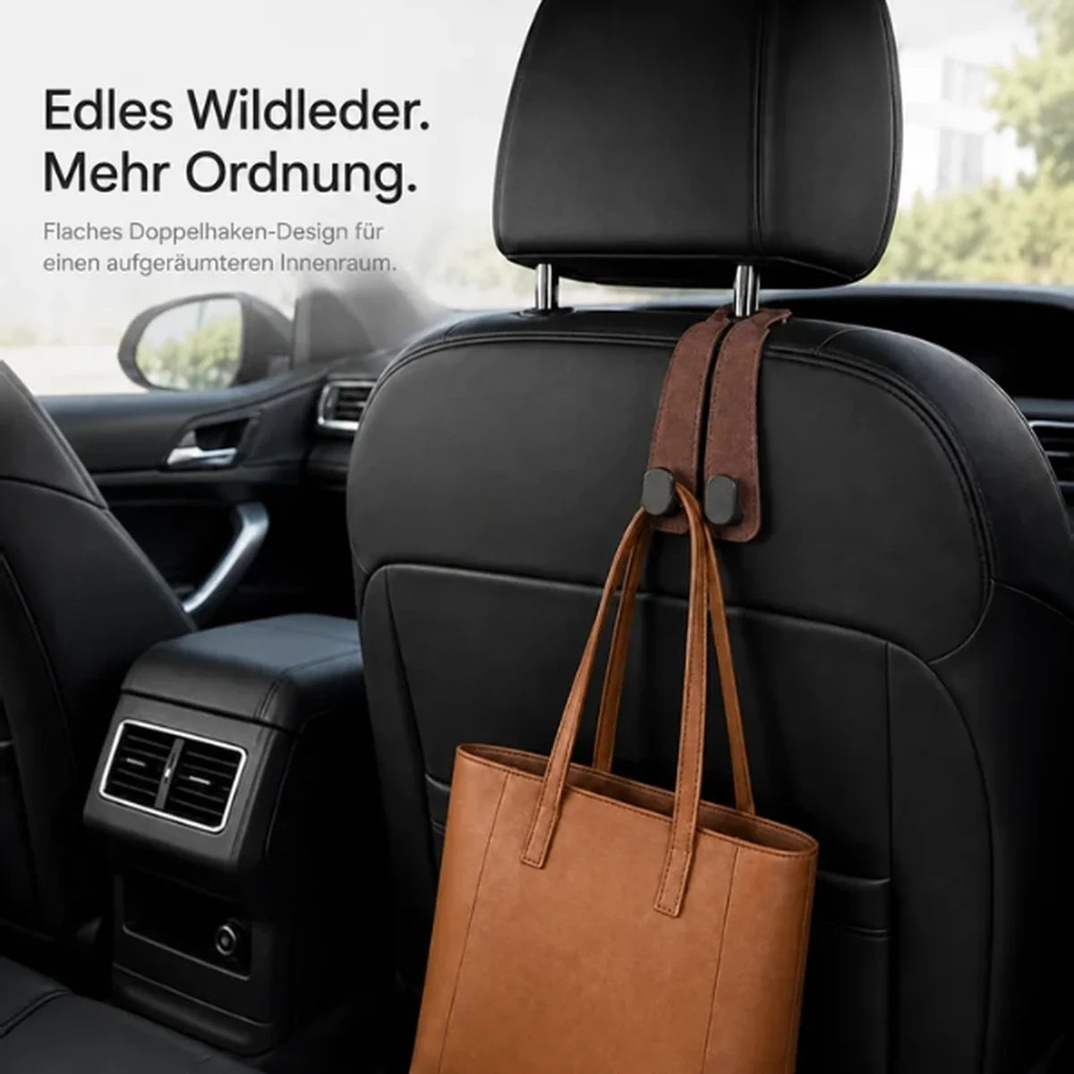 Doppelhaken für Auto-Kopfstützen aus Kunstwildleder – Produktansicht 8